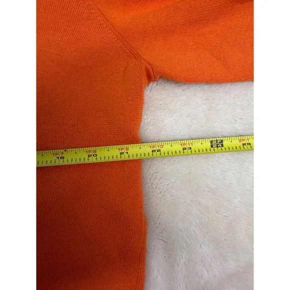 Vintage‎ Polo Ralph Lauren V Neck Sweater Pima Cotton Orange Size Large - Picture 6 of 6